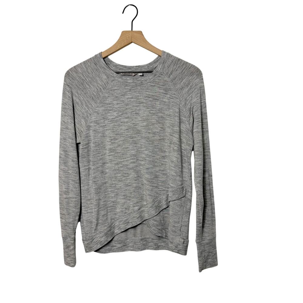 Athleta Criss Cross Sweatshirt Gray Tulip Hem Women's Small